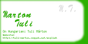 marton tuli business card